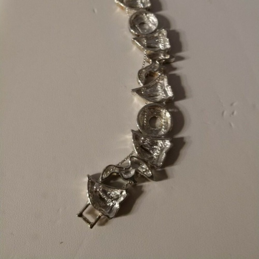 New Vintage Sailboats Slide Bracelet with Sliding Charms Silver Fold Over Clasp - Picture 5 of 10